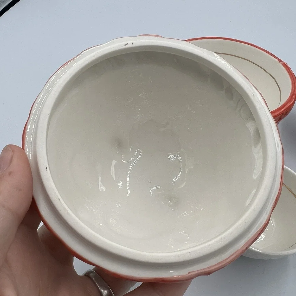 Anthropologie Owl Nested Measuring Cups Ceramic Hand‎ Painted Red Scarf
